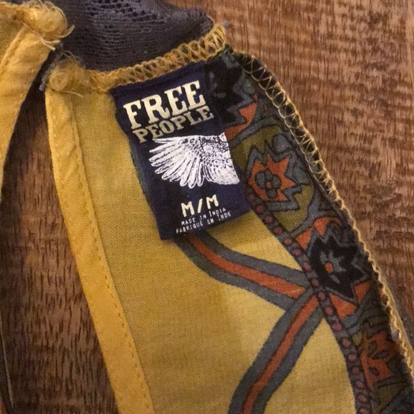 Free People grey and yellow paisley sleeveless top - Picture 5 of 8